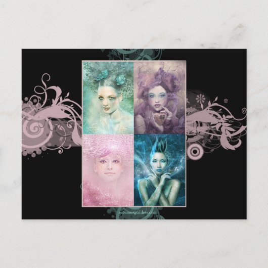 女子絵を描はがき ポストカード (正面)