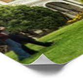 女子絵を描家ビクトリアンとスカイライン ポスター (角)