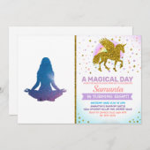 女子練習用ヨガ-背景色の選択 招待状 (正面/裏面)