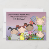 女子自然カスタマイズハイク誕生日招待状 招待状 (正面)