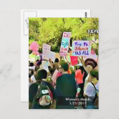 女子行進抗議はがき ポストカード (正面/裏面)