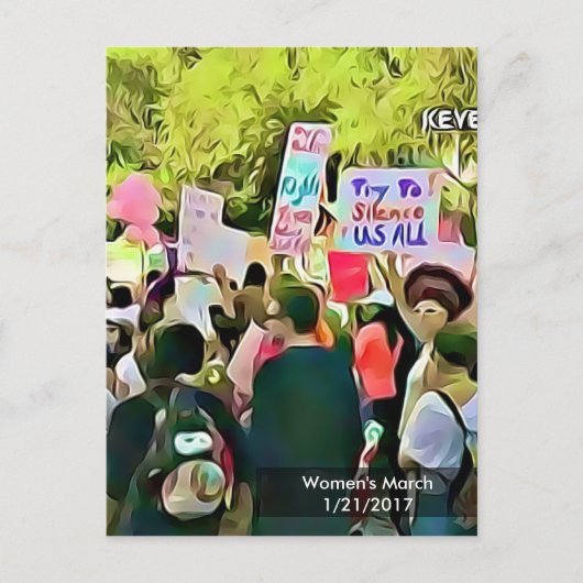 女子行進抗議はがき ポストカード (正面)