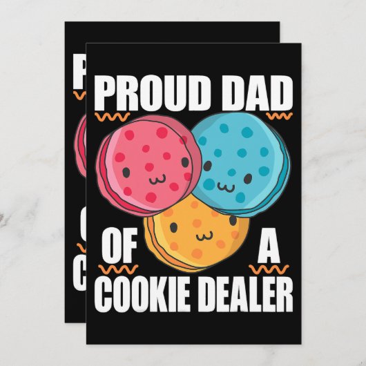 女子誇りを持ったスカウト愛好家のためのクッキー販売会社のパパ 招待状 (正面/裏面)