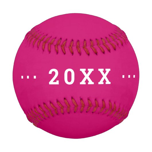 女子誕生日ギフトアイディア名前をカスタムする文字ピンク 野球ボール (裏面)