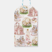 女子誕生日サッカーピンク金ゴールド ギフトタグ (裏面)