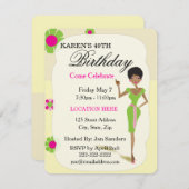 女子誕生日パーティーの招待状 招待状 (正面/裏面)