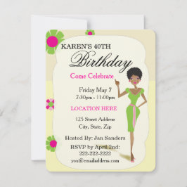 女子誕生日パーティーの招待状 招待状