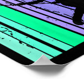 女子誕生日ラクロスレトロスティックラクロスデシ ポスター (角)