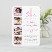 女子誕生日招待状とフォトコラージュ画像 招待状 (スタンド正面)