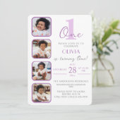 女子誕生日招待状とフォトコラージュ画像 招待状 (スタンド正面)