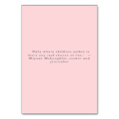 女子誕生日招待状カードフラットカード テーブルナンバー (裏面)