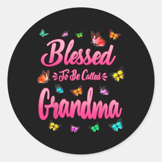 女子賛美おばあちゃんシャツかわいい母親の日G ラウンドシール (正面)