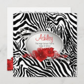 女子赤ゼブラ卒業発表 招待状 (正面/裏面)