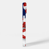 女子赤青サッカーボールの模様モノグラムの Case-Mate iPhoneケース (裏面 / 右)