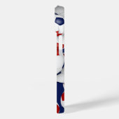 女子赤青サッカーボールの模様モノグラムの Case-Mate iPhoneケース (裏面 / 左)