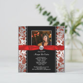 女子赤黒写真卒業アナウンス 招待状 (スタンド正面)