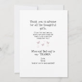 女子超音波蝶おもしろいベビーありがとう サンキューカード (裏面)