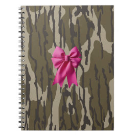 女子迷彩柄ピンクリボンボーボートムランド迷彩柄 ノートブック