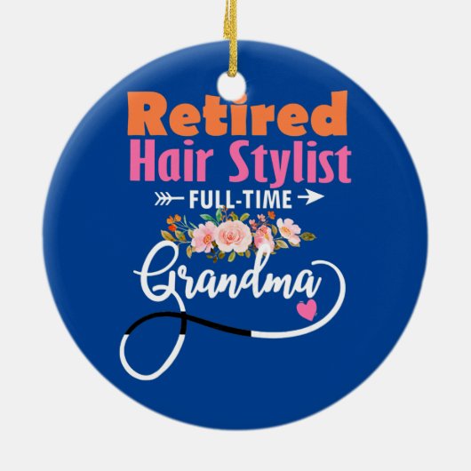 女子退職した美容師フルタ最高のイム セラミックオーナメント (裏面)