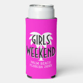 女子週末旅行 オーダーメイド ピンク スリム缶クーラー (Seltzer裏面)