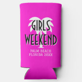 女子週末旅行 オーダーメイド ピンク スリム缶クーラー (裏面)
