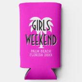 女子週末旅行 オーダーメイド ピンク スリム缶クーラー (正面)