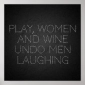 女子遊とワインのミニマルなグレーおもしろいポスター ポスター (正面)