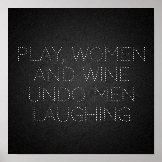 女子遊とワインのミニマルなグレーおもしろいポスター ポスター (正面)