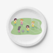 女子遊サッカーサッカー紙プレート ペーパープレート (正面)