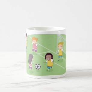 女子遊サッカー コーヒーマグカップ