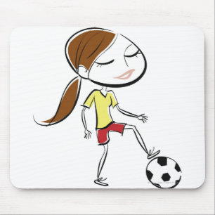 女子遊サッカー マウスパッド