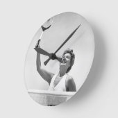 女子遊テニス2 ラウンド壁時計 (傾斜)