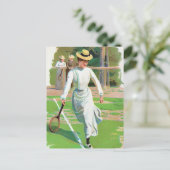 女子遊テニス、1900年頃 ポストカード (スタンド正面)