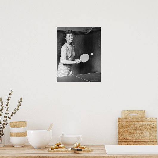 女子遊卓球 ポスター (キッチン)