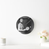 女子遊卓球 ラウンド壁時計 (ホーム)