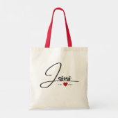 女子運バッグ | Faith Tote Bag：イエス トートバッグ (裏面)