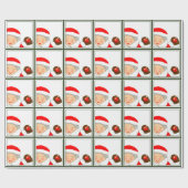 女子野球のクリスマス休暇 ラッピングペーパー (フラット)