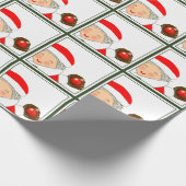 女子野球のクリスマス休暇 ラッピングペーパー (角)