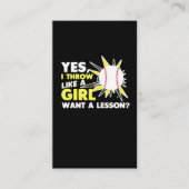 女子野球選手のソフトボール投手のように投げる 名刺 (正面)