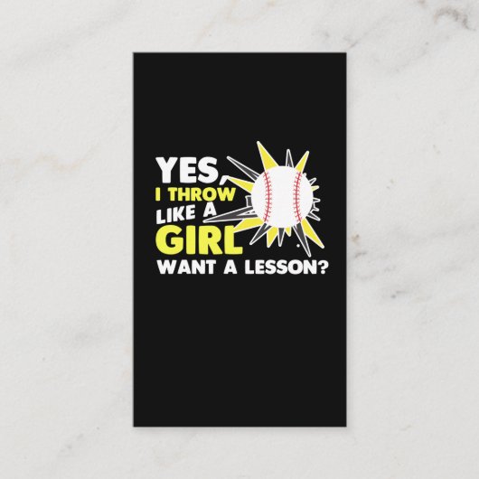 女子野球選手のソフトボール投手のように投げる 名刺 (正面)