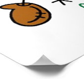 女子野球選手スティックフィギュア ポスター (角)