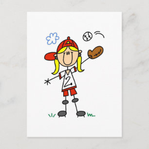 女子野球選手Tシャツ&ギフト ポストカード
