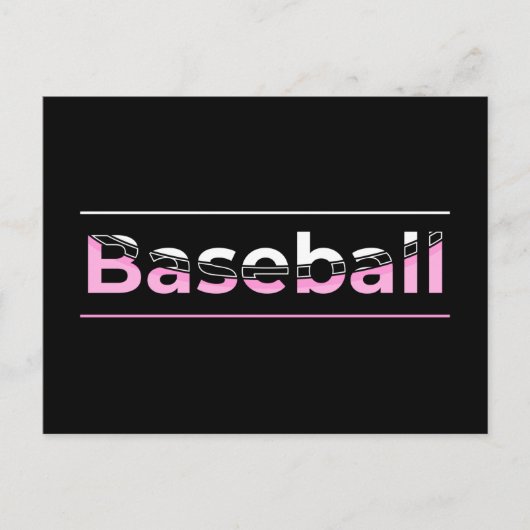 女子野球 - ピンク幾何学タイポグラフィ ポストカード (正面)