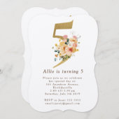 女子金ゴールドフローラ第5回誕生日パーティー 招待状 (正面/裏面)