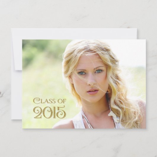 女子金ゴールド紙吹雪卒業発表 招待状 (正面)