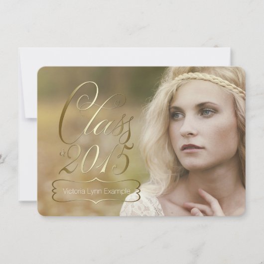 女子金ゴールド2015年卒業 招待状 (正面)