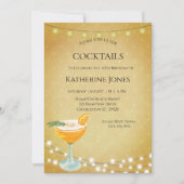 女子金ゴールド40thバースデーカクテルパーティー 招待状 (正面)