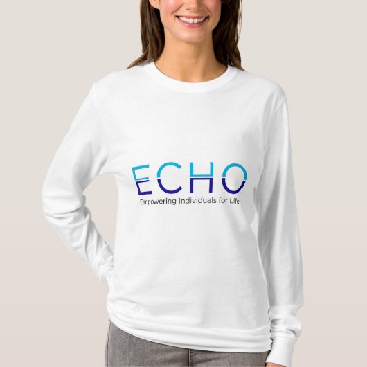 女子長袖TシャツECHOロゴ Tシャツ (正面)