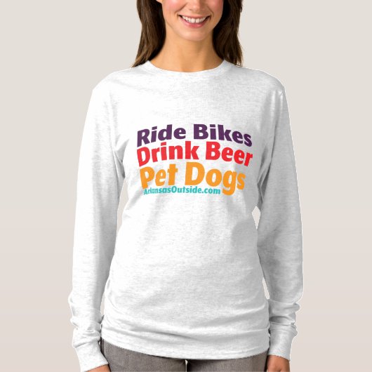 女子長袖T - Bikes-Beer-Dogs Tシャツ (正面)