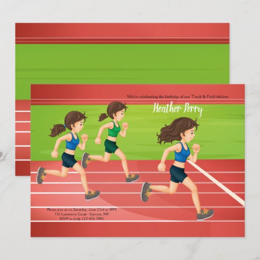 女子陸上競技場 招待状 (正面/裏面)